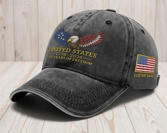 Gorra bordada personalizada del 250 aniversario: un regalo patriótico estadounidense