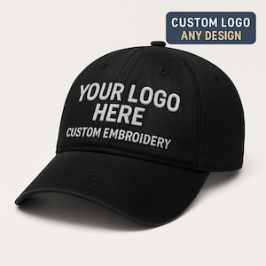 Casquette avec logo personnalisé, Casquette de baseball brodée personnalisée, Casquette Votre logo ici, Casquette d'entreprise personnalisée, Casquette avec logo d'entreprise, Cadeau monogramme