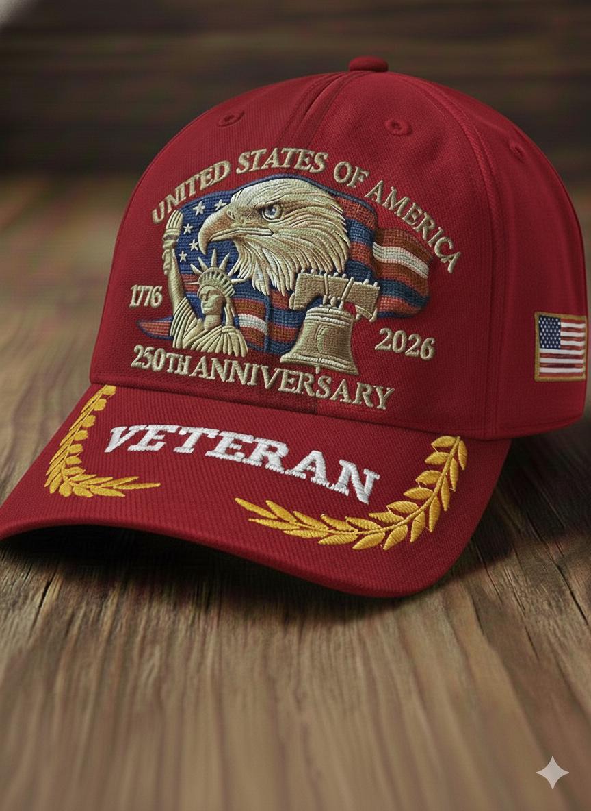 United States 250th Anniversary Bald Eagle Embroidered Patriotic Strapbk Cap Hat Amazon.com: US 250th Anniversary Cap, U.S. 250th Anniversary  main image 4