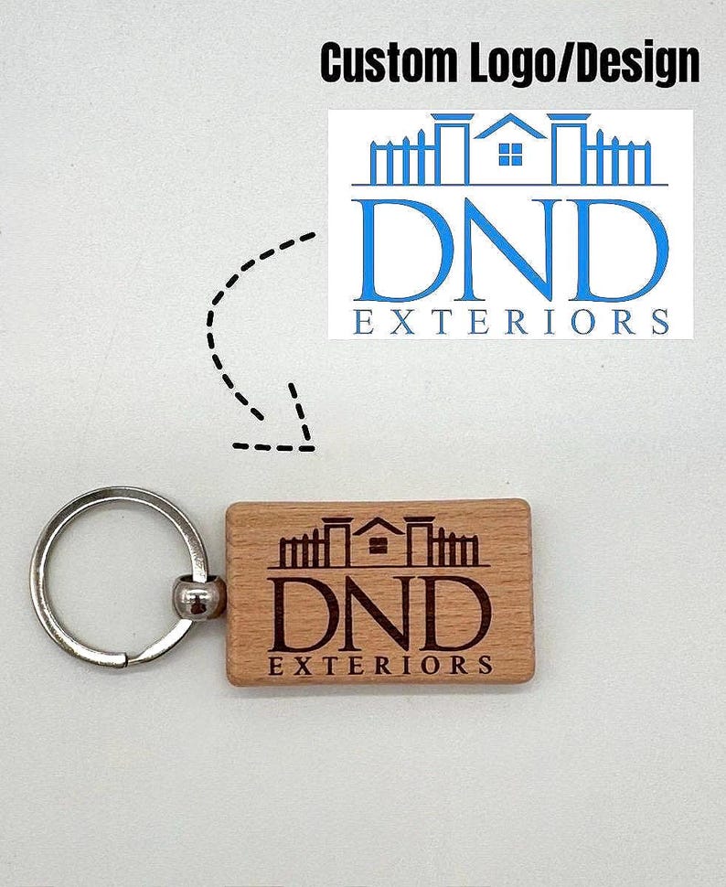 Custom Logo Wooden Keychains – Bulk Engraved Business Promotional Key ...