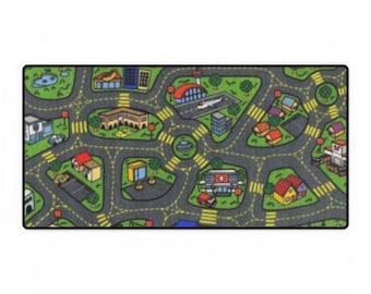 Podkładka pod mysz City Playmap Desk — dziecięca mata do gier i nauki w kształcie drogi