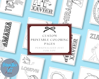 Custom Theme Coloring Book | Personalized Printable Activity Gift | 30 Page Digital PDF