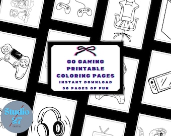 Go Gaming Coloring Book | Video Game Activity Sheets | Game Controller | Digital Download