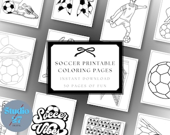Lass uns Fußball spielen Malbuch | Fußballmannschaft Aktivität Blätter | Ruhe Sport | Digitaler Download