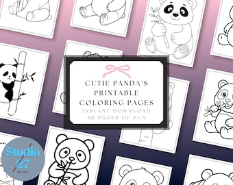 Süßer Panda Malbuch | Bambus Panda Aktivität Blätter | Digitaler Download