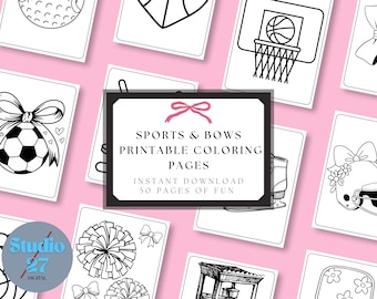 Girly Sport Mädchen Malvorlagen | 50 druckbare Sport und Bögen Aktivitätsblätter | Sofort Download PDF