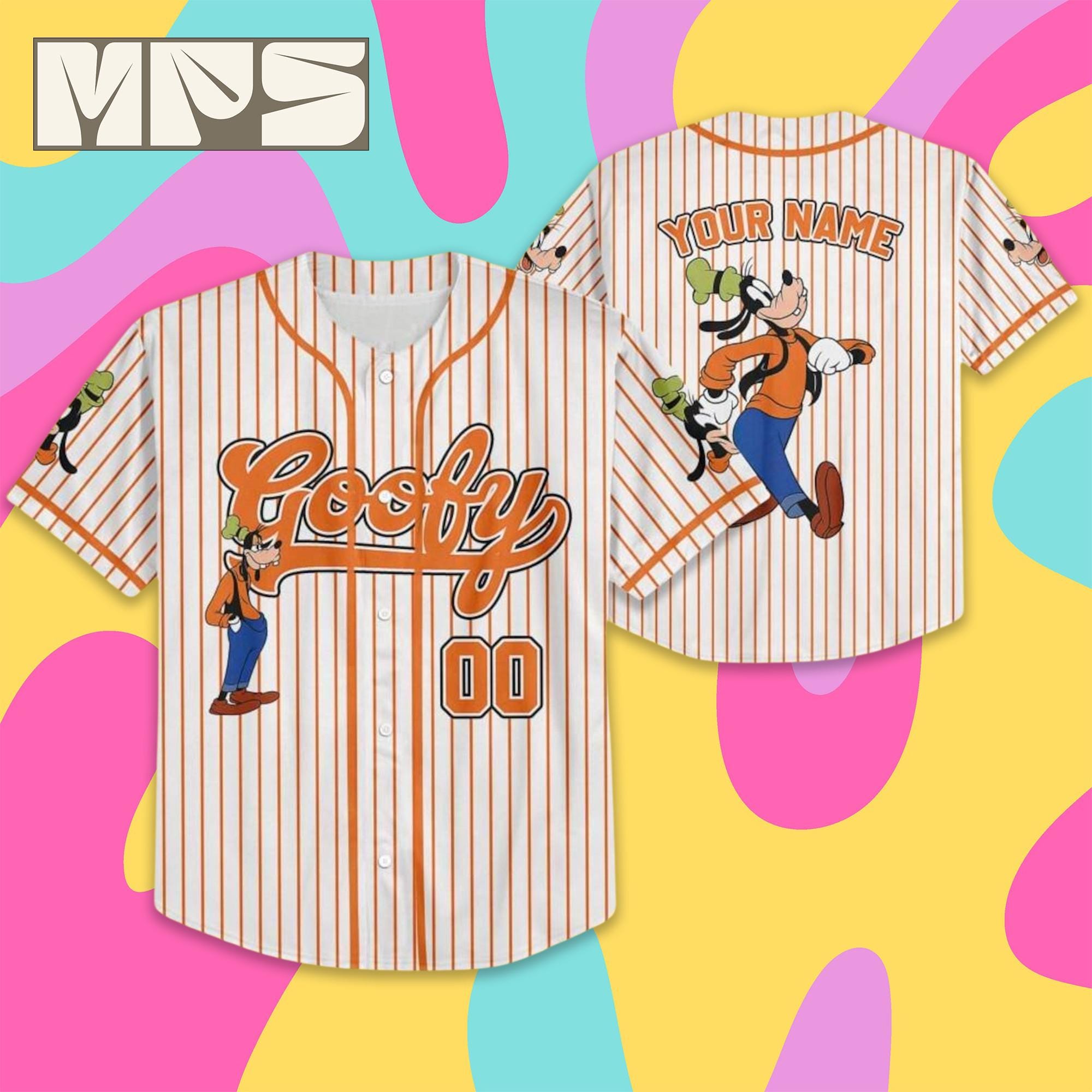 Discover Personalized Disney Goofy Vintage Baseball Jersey, Simple Custom Kid Youth Adult Jersey