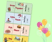 Kids Activity Printable Game - Puzzle Coupons For Toddlers - DIY Surprise Gift - Instant Download