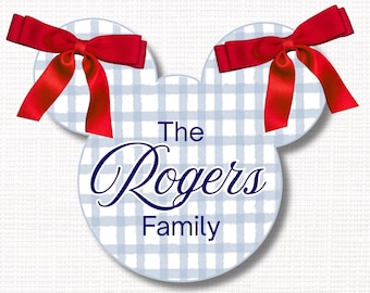 Bord Mickey Gingham-kinderwagen, digitale download, bewerkbare sjabloon