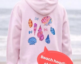 Colorful Seashells hoodie | Beach Shell Illustration on Sweatshirt