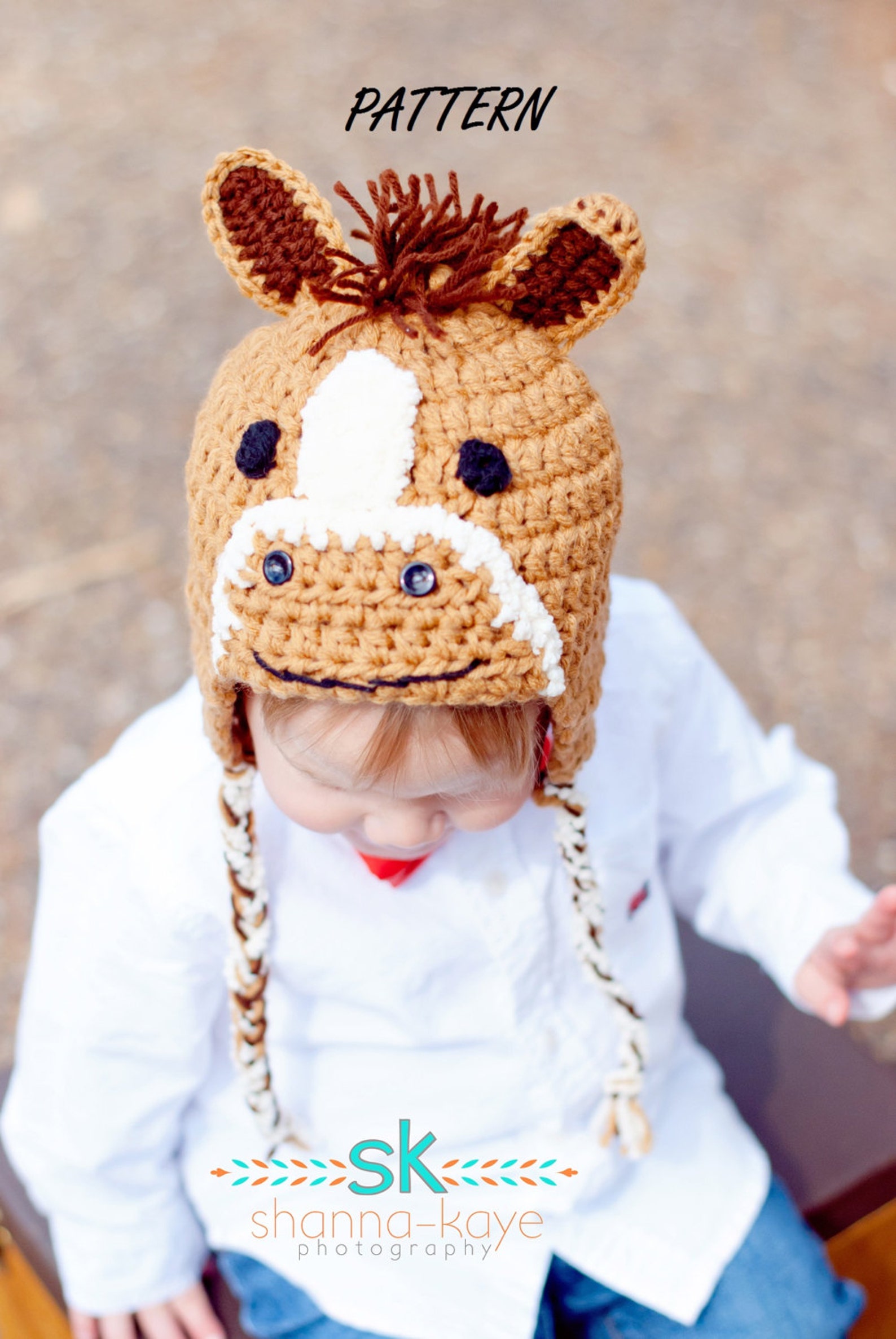 Crochet horse hat pattern pony hat pattern PDF file Etsy