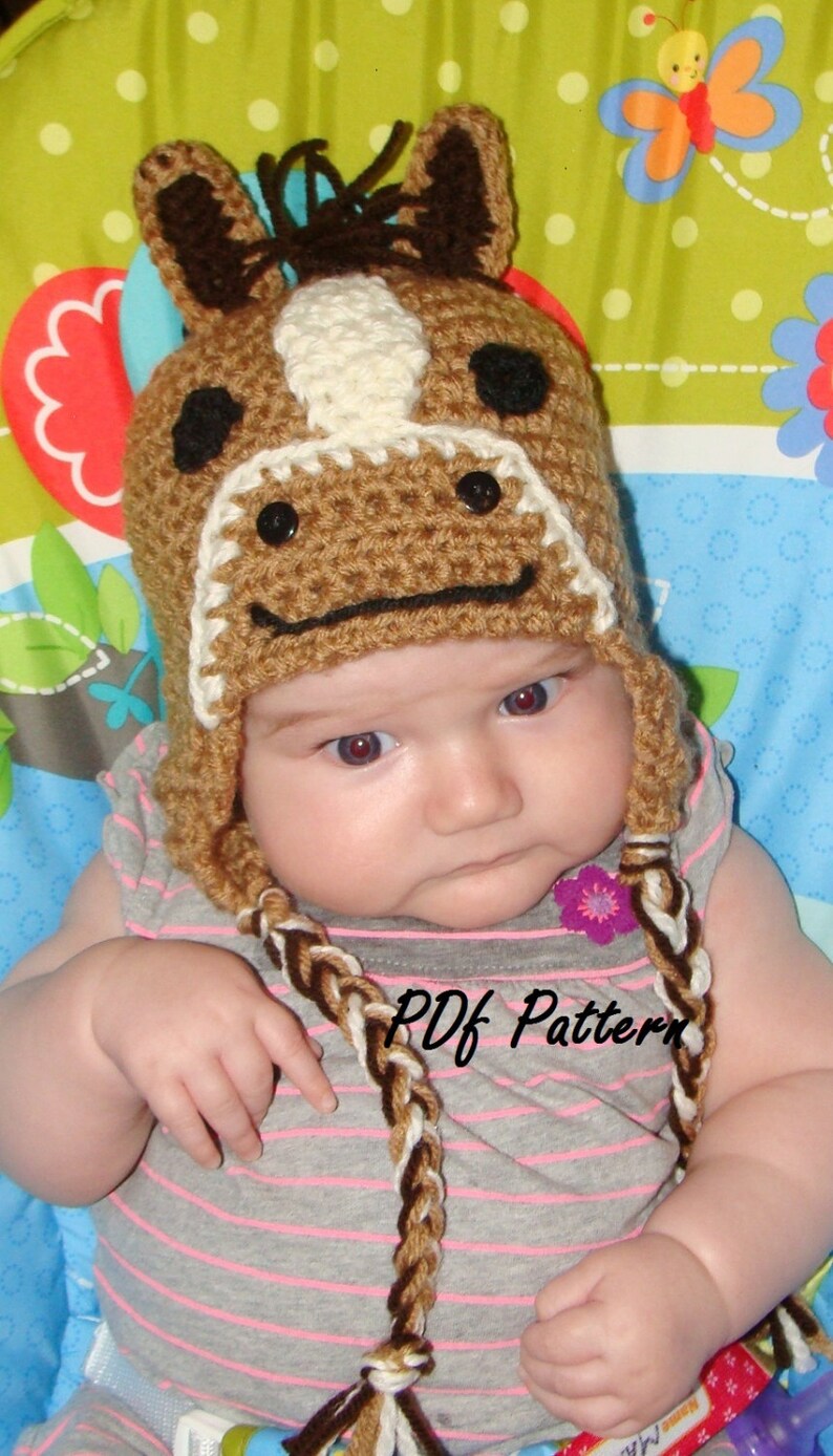 Crochet horse hat pattern pony hat pattern PDF file Etsy