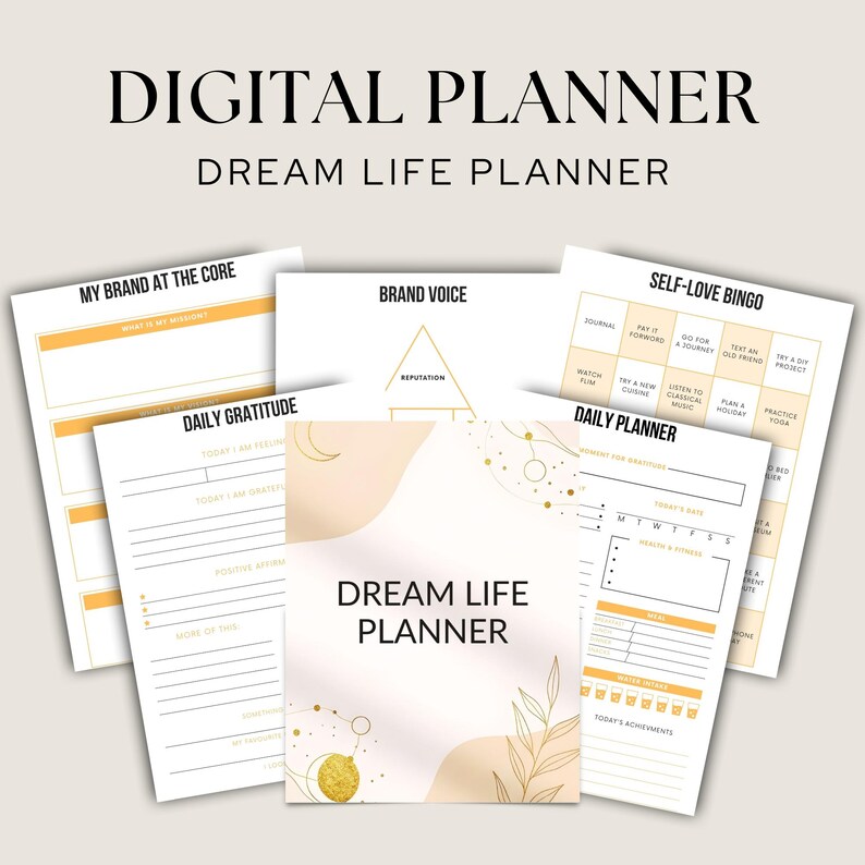 Dream Life Planner 2026 |digital Life & Wellness Planner |self Care ...