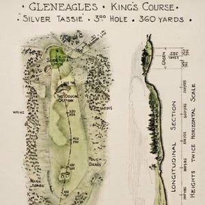 ヴィンテージゴルフウォールアート – グレンイーグルス3番ホール「シルバータッシー」 – シグネチャーホールプリント