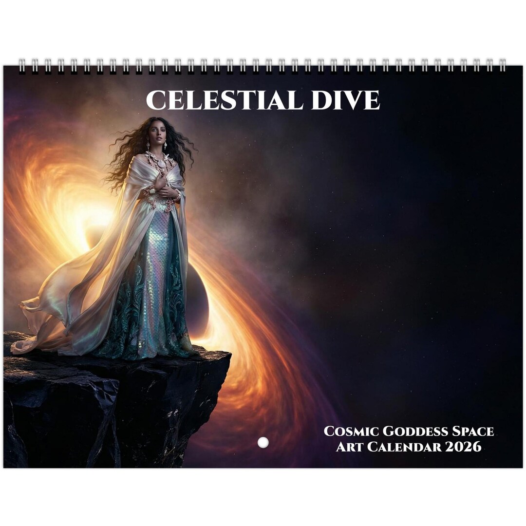 2026 Celestial Goddess Calendar | Surreal Sci-fi Space Art | Ethereal ...