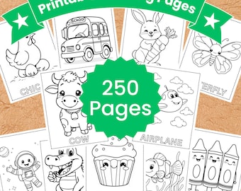 Dieren en leuke voorwerpen kleurboek | Gemakkelijke, eenvoudige kleurplaten voor peuters, kleuters en kleuters
