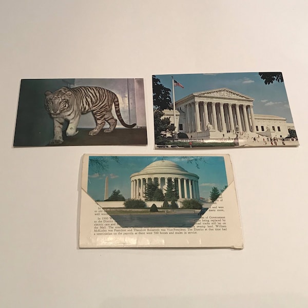 Washington DC Postcard Lot, Vintage Postcards, White House, National Zoo, Postcard Booklet, Cherry Blossoms, The Pentagon, Tomb, Monument
