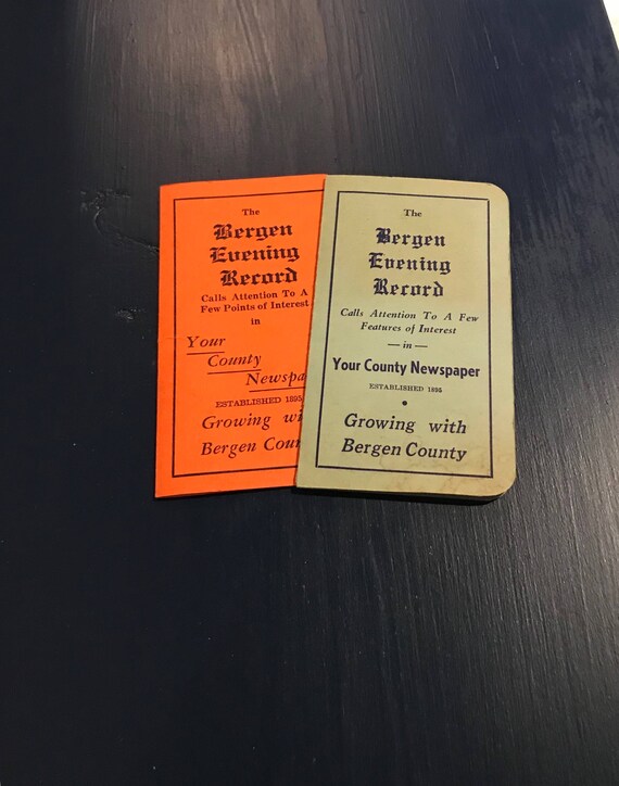 Bergen Evening Record Periodico Publicidad Kit Bergen County Etsy