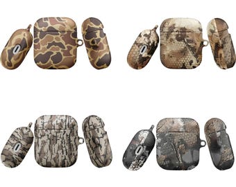 Camouflage AirPods Case Cover – Old School, Bottomland, Optifade Timber, Leaf Camo | Duck Hunting Style for AirPods Gen 1/2/3/4 and Pro 1/2