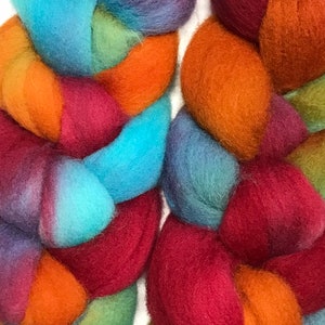 Betty on American Mixed Wool Hand Dyed Roving Spinning Fiber