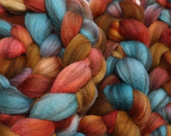Taos on HBFL Hand Dyed Roving Combed Top for Handspinning and Felting Knitting Weaving Crochet Macrame