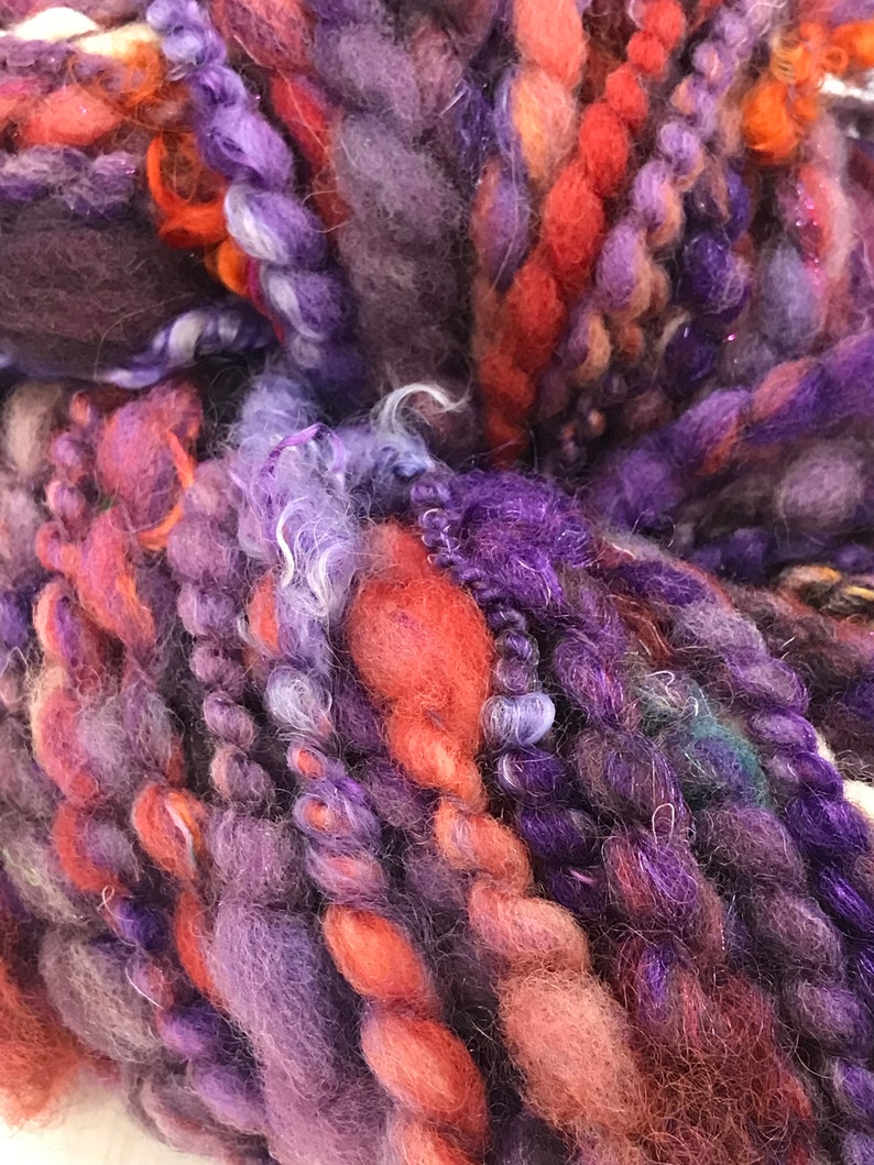 Purple Rust Handspun Two Ply Art Yarn image 7