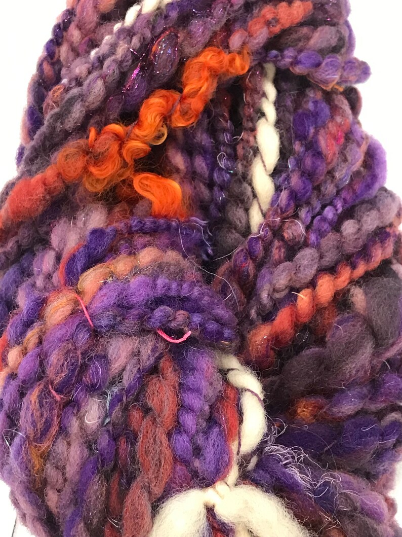 Purple Rust Handspun Two Ply Art Yarn image 5