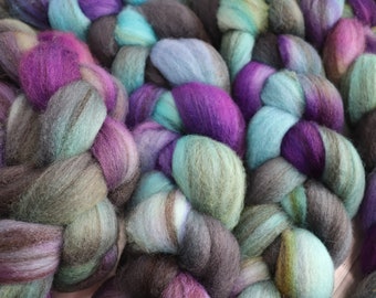 Scarab on Heathered BFL Hand Dyed Roving for Spinning and Felting