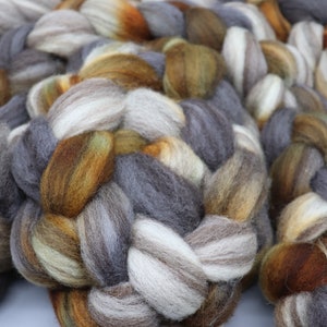 Owls on Heathered BFL Hand Dyed Roving