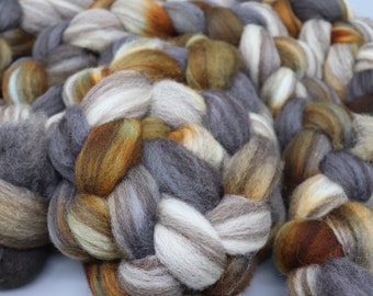 Owls on Heathered BFL Hand Dyed Roving