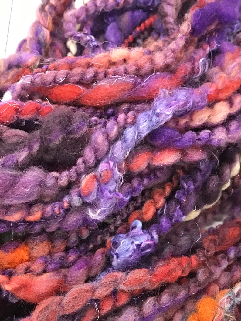 Purple Rust Handspun Two Ply Art Yarn image 2