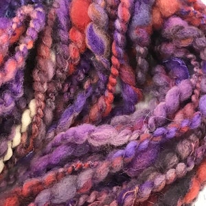 Purple Rust Handspun Two Ply Art Yarn image 1