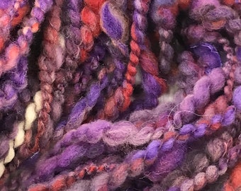 Purple Rust Handspun Two Ply Art Yarn