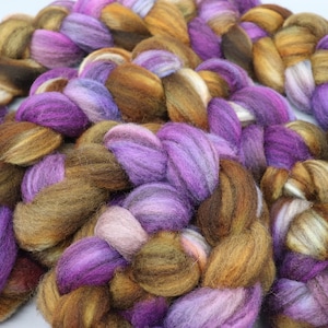 Autumns Daughter on Heathered BFL Hand Dyed Roving For Spinning and Felting