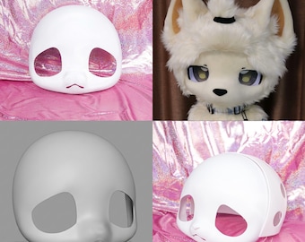 3D Printed PLA Chibi Fox Kemono Fursuit Head Base Breathable Hollow Furry DIY Blank