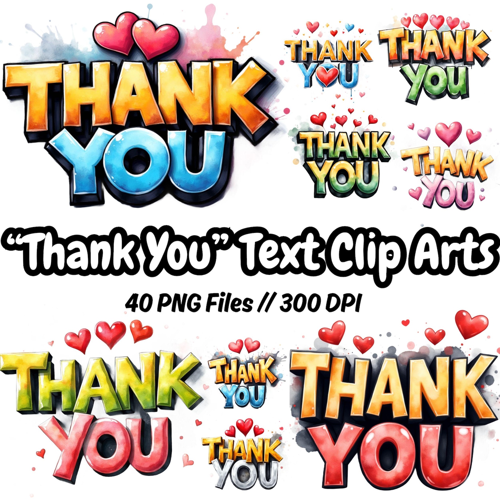 Thanks Letras 40 Thank You 3D Text Clipart Pngs: Radiant Text Designs (digital ...