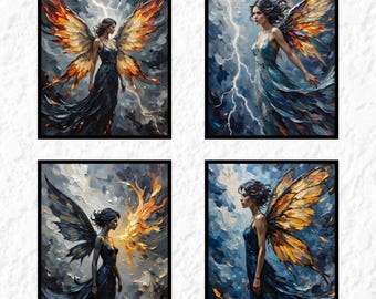 ANGEL WALL ART Printable - Raindrop Lila Digital- Multiple Sizes