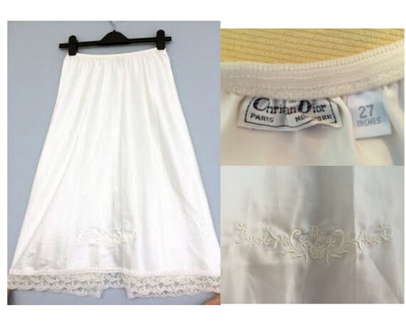 Vintage Christian DIOR Half Slip / Soft Silky Fabr