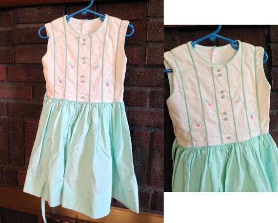 Vintage Child 1940s Dress / Little Girls Vintage D