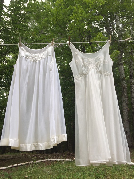 2 Vintage White Babydoll Nightgowns / Carol Brent