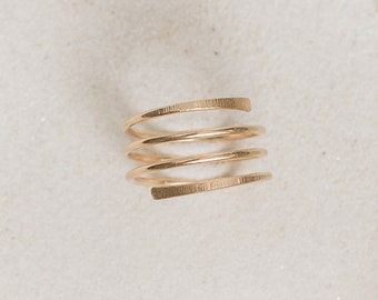 Gold Filled Wrap Ring, Gold Filled Statement Ring, Minimalist Statement Ring, Modern Statement Ring, Gold Coiled Ring, Gold Stacking Ring