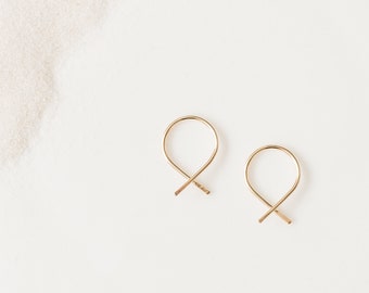 Tiny Hoop Earrings, Small Hoop Earrings, Threader Earrings, Gold Hoop Earrings, Huggie Hoops, Gold Ear Huggers, Layering Earrings