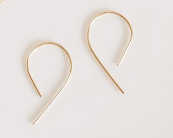 Simplistic Gold Hoops, Modern Gold Hoops, Minimal Gold Hoops, Elevated Gold Hoops, Everyday Gold Hoops, Minimal Threader Hoop, Teardrop Hoop