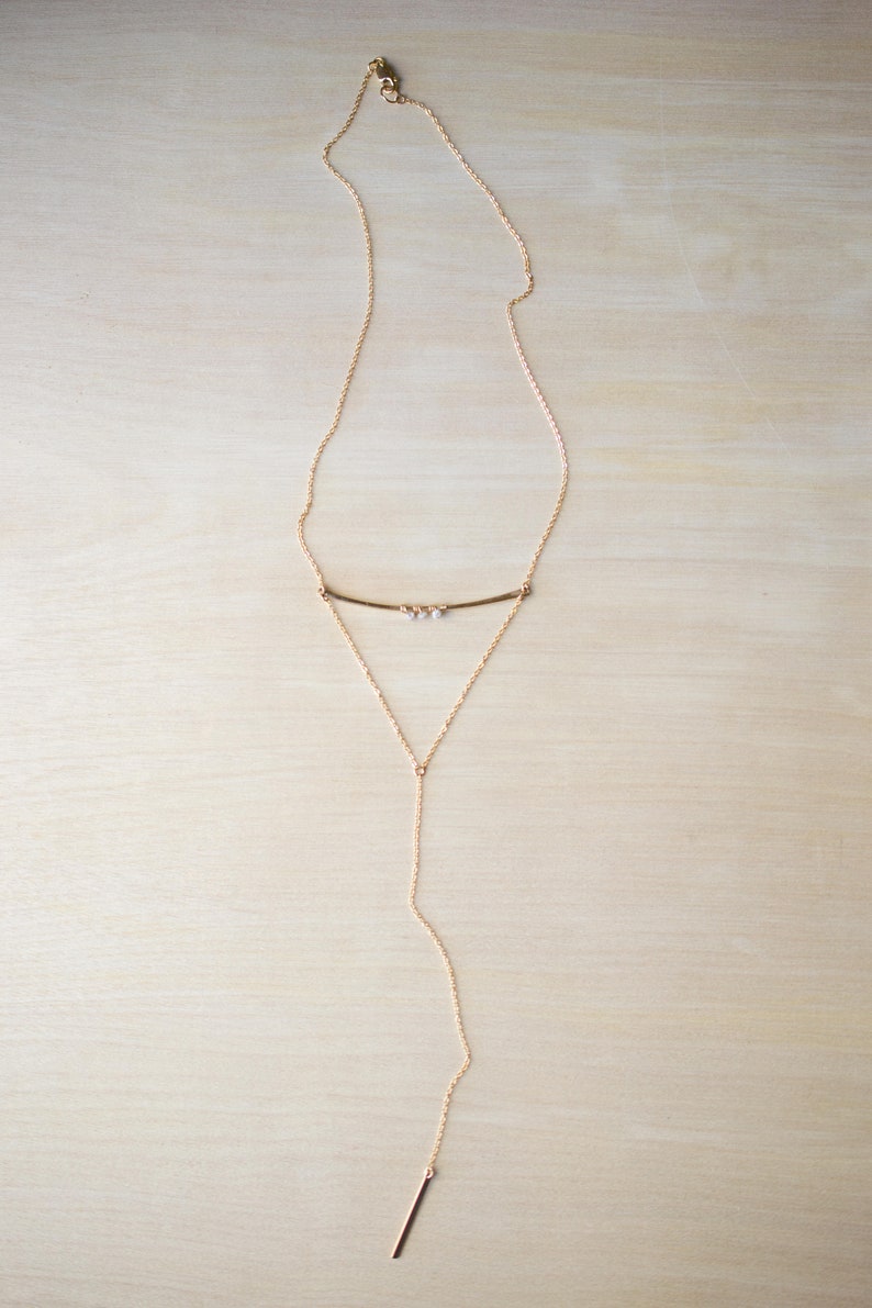Raw Diamond shops Necklace, 14k Gold Filled, Lariat Layering Necklace, Minimal Necklace, Gift for Her Gold Filled Lariat Necklace