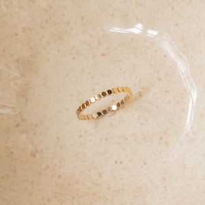 14kt Gold Filled Stacking Ring, Stackable Gold Rings, Gold Filled Ring, Circle Dot Ring, Gold Stacking Ring