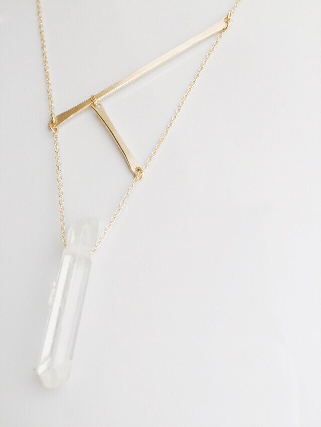 Asymmetrical Necklace Simple Gold Bar Necklace Gold Geometric Etsy