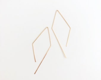 Geometric Hoop Earrings, Simple Gold Earrings, Gold Hoop Earrings, Stacking Earrings