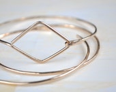 Geometric Bracelet Set of Three Gold Bangles Simple Gold Bracelet Simple Gold Bangle Set of Gold Bangle Geometric Bangle Bracelet Set