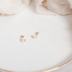 Diplo Hoops, Double Hoops, Double Piercing Hoops, Illusion Hoops, Gold filled Hoops