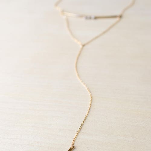 Raw Diamond shops Necklace, 14k Gold Filled, Lariat Layering Necklace, Minimal Necklace, Gift for Her Gold Filled Lariat Necklace